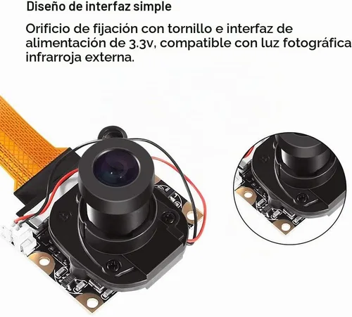 Vista 3 de Para Raspberry Pi 3 Modelo B+ Módulo de cámara Automático IR-Cut Cambio de Visión Día/Nocturna Video Cámara Web Enfoque Ajustable 5MP Sensor OV5647