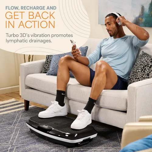 Vista 2 de Lifepro Vibration Plate Exercise Machine for Lymphatic Drainage — Whole Body Vibration Platform with Resistance Bands for Home Workout — Low-Impact