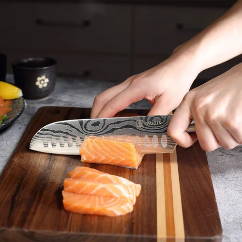 Vista 6 de PAUDIN Cuchillo de chef, cuchillo Santoku y cuchillo utilitario