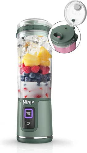 Vista 30 de Ninja Blast Batidora portátil, inalámbrica, recipiente de 18 onzas, menta