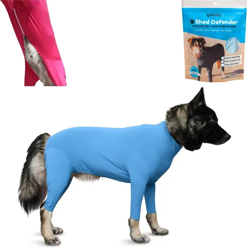 Vista 11 de Enterizo deportivo para perro Shed Defender para la caída del pelo, visto en Shark Tank, liviano y transpirable, traje de cuerpo para perros