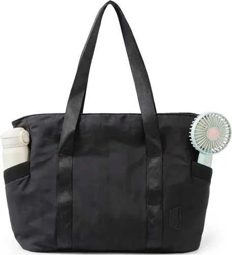 Vista 14 de BAGSMART Bolsa de mano para mujer, bolsa de mano con cremallera, bolsa de trabajo con compartimentos, bolsa de hombro para enfermera, para viajes