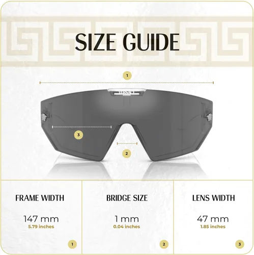 Vista 4 de Versace VE4461 Shield Sunglasses for Men for Women +FREE SPARE Clip on Shield Lens +BUNDLE with ACCESSORY EYEWEAR KIT