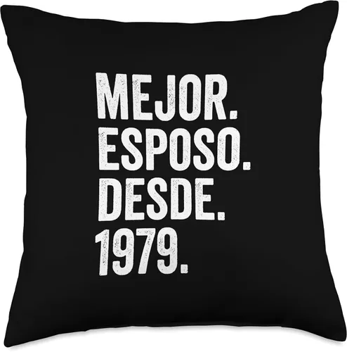 Vista 4 de Mejor Esposo Desde 1979 47th wedding anniversary 47 years Throw Pillow