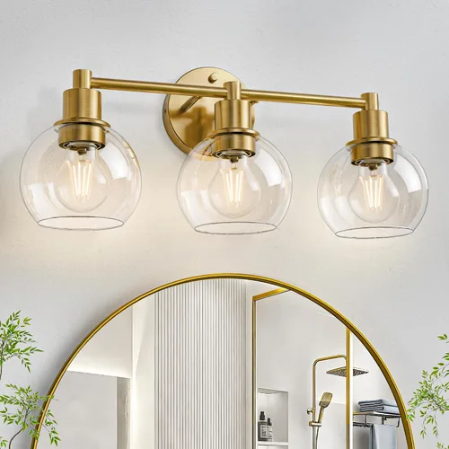 Vista 11 de 2 lámparas de baño, luces de tocador negras, luces de tocador de baño de granja, 2 luces, globo negro mate, accesorio de iluminación sobre espejo