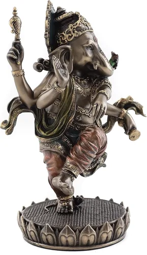 Vista 2 de Estatua de Ganesha bailando, bronce fundido en frío