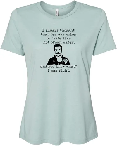 Vista 15 de Cute Women's Screen Printed Crew Neck Tee, Shirts With Sayings, Dusty Blue or Olive