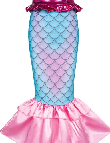 Vista 5 de Little Girls Mermaid Princess Costume for Girls Dress Up Party with Gloves,Crown Mace