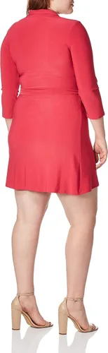 Vista 2 de Star Vixen Vestido cruzado de imitación de manga 34 con cuello para mujer