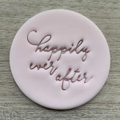 Vista 2 de Happily Ever After Wedding Cookie Sello Fondant Sello en relieve ideal para galletas de boda, compromiso o aniversario