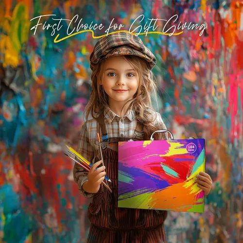 Vista 7 de Cokiki Kit de arte de 184 piezas para niños de 6 a 12 años, juego de dibujo definitivo con pasteles al óleo, crayones, pasteles de acuarela y bloc