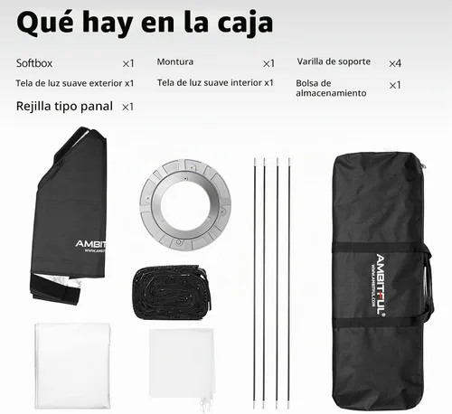 Vista 9 de AMBITFUL FW22x90 - Caja de luz rectangular de 8.7 x 35.4 in/9 x 35 pulgadas con rejilla de nido de abeja, caja de luz rectangular para flash