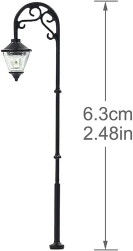Vista 5 de LYM55 10pcs Modelo Ferrocarril Lamppost Lámparas HO Escala 2.480 in o 2.48inch calle Lgihts LED