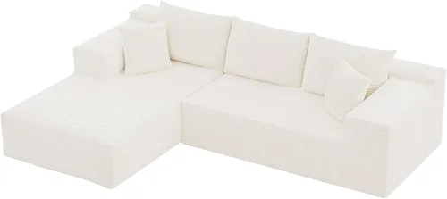 Vista 11 de VICTONE Sofás seccional de 108” Cloud, sofá modular sin huesos en forma de L con asiento profundo, sofás tapizados de comodidad moderna para sala