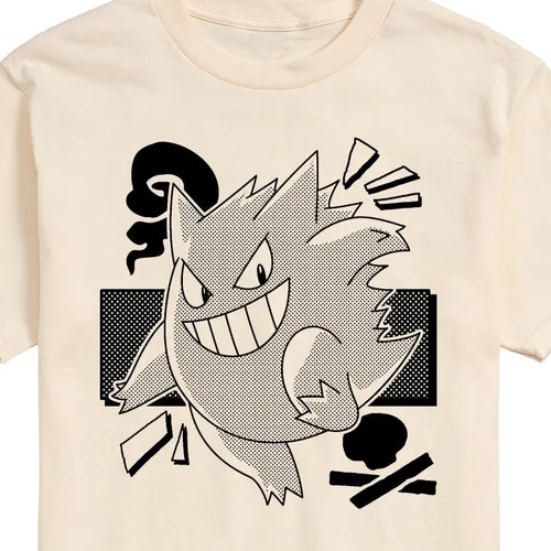 Vista 3 de HYBRID APPAREL - Pokémon - Gengar Manga - Camiseta gráfica de manga corta para hombre - Talla XL Crema, Crema