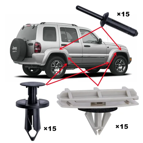 Vista 2 de Rexka Kit de hardware de clips de guardabarros de rueda de 45 piezas para Jeep Liberty 2006-2012