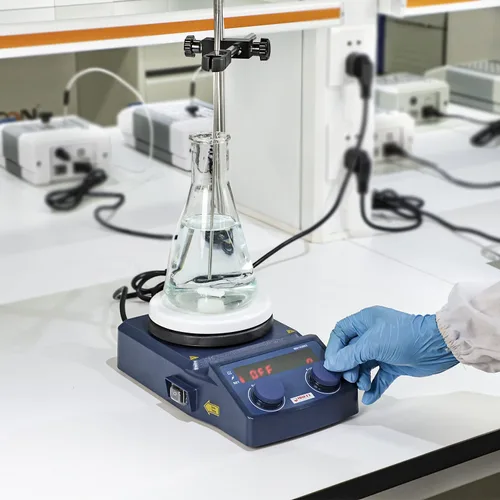 Vista 6 de FOUR E'S SCIENTIFIC Placa caliente con agitador magnético de 5 pulgadas, temperatura máxima 280℃/536°F Capacidad máxima de agitación 5L