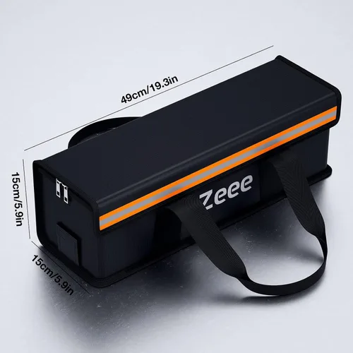 Vista 2 de Zeee Lipo Safe Bag Ebike Battery Bolsa de carga ignífuga (19.3 x 5.9 x 5.9 pulgadas) Capacidad grande a prueba de explosiones del bolso