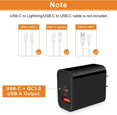 Vista 5 de Cargador USB tipo C de 20 W, cargador de carga rápida para Samsung Galaxy A17/A16/A07/S25FE/S25 Ultra/S25