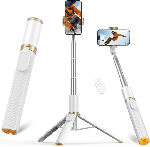 Vista 11 de Trípode para iPhone, selfie stick con control remoto, trípode estable y Negro