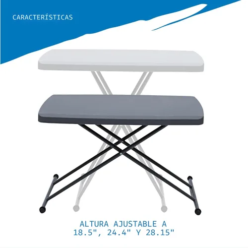 Vista 6 de Iceberg Mesa plegable personal pequeña para campamento, mesa de utilidad resistente, altura ajustable, carbón, 19.5 pulgadas de largo x 30 pulgadas