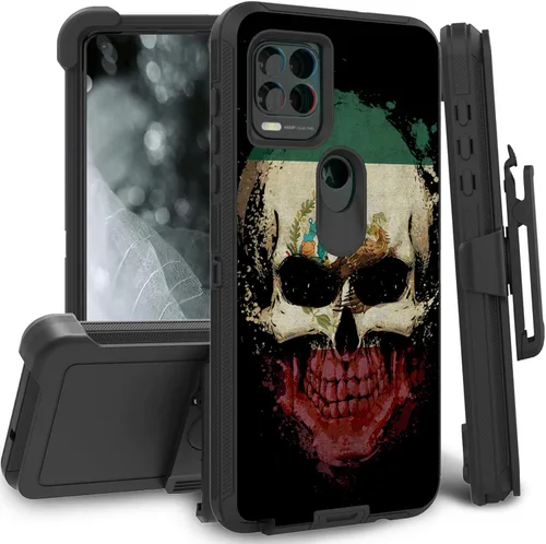 Vista 27 de Funda para Motorola Edge 2021 / Moto Edge 5G UW, protección resistente de 3 capas híbridas a prueba de golpes con funda de clip para cinturón