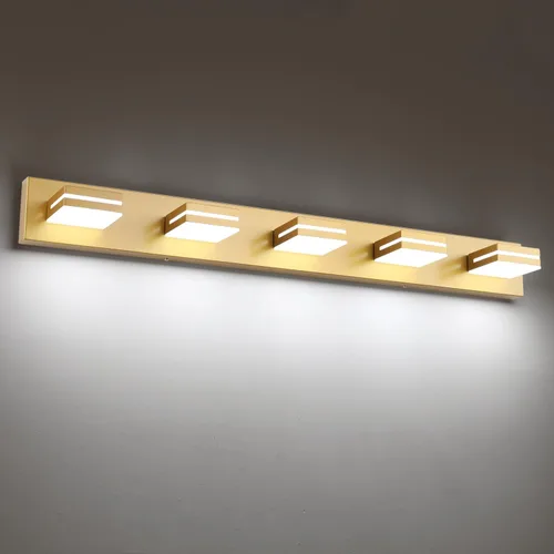 Vista 64 de SineRise - Moderna lámpara LED para tocador de baño (2 luces, 39.4 cm, regulable), iluminación de pared de baño moderna de acrílico cepillado sobre