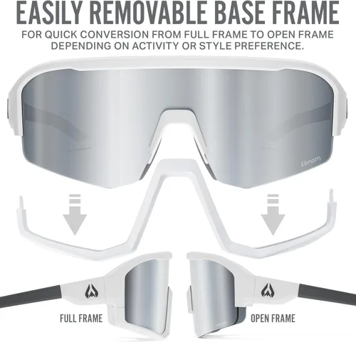 Vista 3 de Wildhorn Radke - Lentes de ciclismo MTB, UV400, gafas de sol deportivas de esquí y correr para mujeres y hombres, gafas de béisbol con 3 lentes