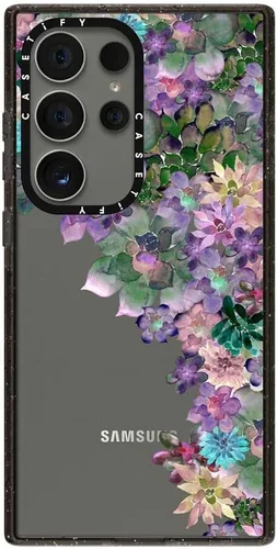 Vista 97 de CASETiFY Funda de impacto para Galaxy S22+ - Adhesivo Aries Moross, color negro transparente