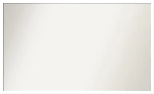Vista 320 de Amanti Art Espejo de baño blanco para sobre el fregadero, 22 x 45 pulgadas, espejo de tocador rectangular blanco Lucie, marco de madera moderno