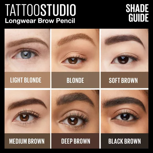 Vista 6 de Maybelline Tattoostudio - Lápiz para cejas, a prueba de agua 257 MARRÓN MEDIO