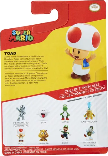 Vista 5 de Super Mario Figura de acción de juguete coleccionable de sapo rojo de 2.5 pulgadas