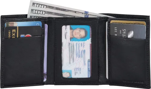 Vista 5 de Ben Sherman Mens Manchester Slim Bifold Full-Grain Leather RFID Minimalist Gift Box Wallet