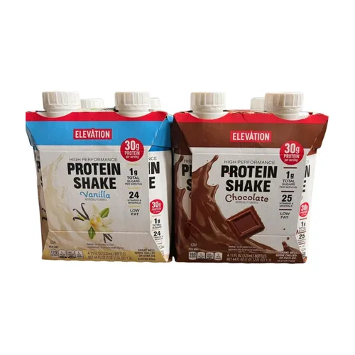 Vista 4 de Elevation High Performance Protein Shake Vanilla and Chocolate 44fl oz 1.3L (8 botellas/2 paquetes)