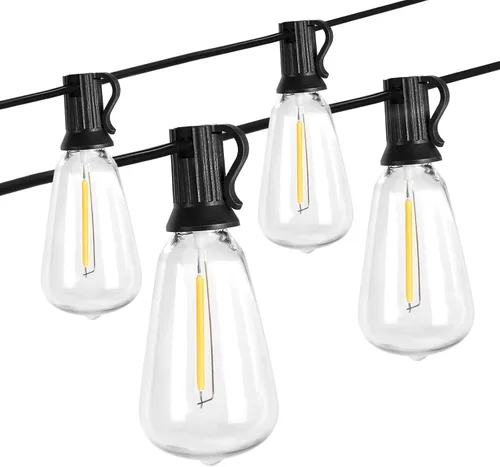 Vista 10 de BRIMAX - Cadena de luces para exteriores de 2 W, 100 pies, grado comercial, con 32 bombillas LED S14 Cadena de luces de patio regulable