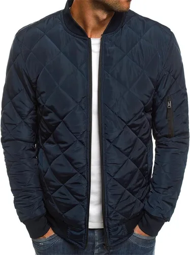 Vista 10 de Chaquetas de bombardero para hombre con diamantes, abrigo ligero acolchado para otoño e invierno