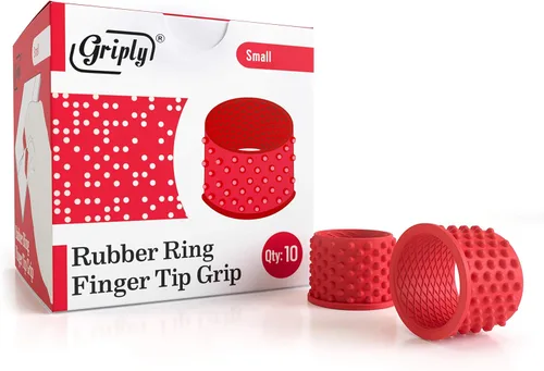 Vista 10 de Griply Dedales de Goma para Dedos Agarres de Mano Protector de Punta de Dedo de Goma Almohadillas para Dedos (Extra Pequeño)