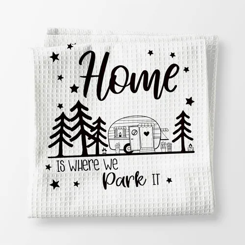 Vista 9 de Voatok Let's Go On an Adventure Happy Camper - Toalla de baño para campamento, regalo inspirador para campistas, juego de 4 toallas decorativas