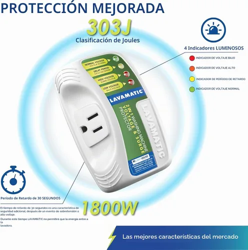 Vista 2 de Protector de voltaje y sobretensiones 2 en 1 para lavadora (paquete de 2) Protects refrigerators Up to 27 cu. ft. against high and low voltage
