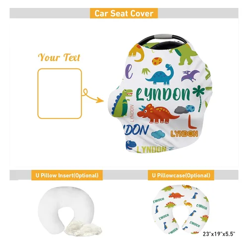 Vista 8 de Funda de asiento de automóvil personalizada para bebés, cubierta multiusos para asiento de automóvil con nombre, fundas de asiento de automóvil