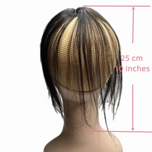 Vista 3 de Anemone Extensiones de cabello humano de encaje tejido a mano con clip en extensiones naturales brasileñas para mujer, cubierta recta para pérdida 7