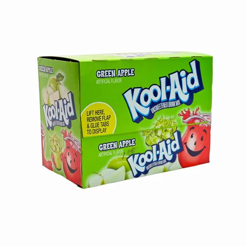 Vista 4 de Kool-Aid Mezcla de bebida sin azúcar de manzana verde y sandía, sin azúcar, cero calorías, 48 unidades, sin cafeína, 1 caja de cada sabor