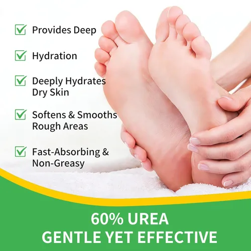 Vista 3 de Crema en barra 60% urea más 2% ácido salicílico, removedor de callos para pies, crema de urea 60% para pies agrietados, crema hidratante seca