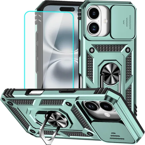 Vista 36 de HNHYGETE Funda para iPhone 12 Pro Max con protector de pantalla: [grado militar de 20 pies probada en caídas] Funda protectora para cámara Negro