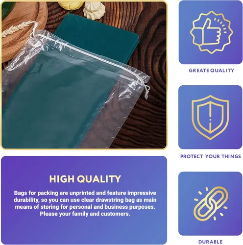 Vista 3 de APQ Clear Drawstring Bags ustom