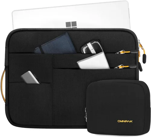 Vista 13 de Omnpak - Funda para laptop de 13 pulgadas para MacBook Air/Pro M5-M1/MacBook Neo con bolsillos y asa lateral, funda protectora resistente al agua
