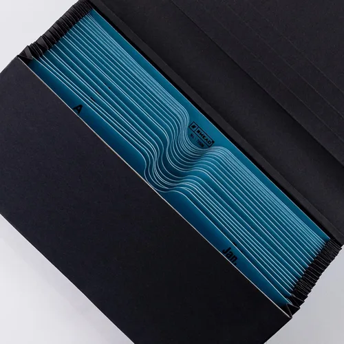 Vista 2 de Smead Two-Way Handy Organizer File, 21 Pockets, Alphabetic (A-Z) and Monthly (Jan-Dec), Flap and Elastic Cord Closure, Blue/Black (70506)