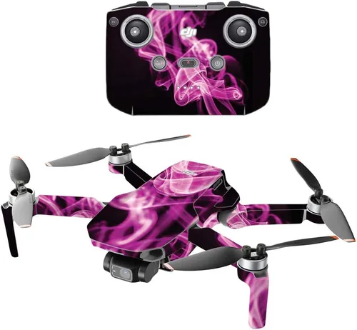 Vista 6 de MightySkins - Compatible con DJI Mini 2 Dron portátil - Blue Flames Funda protectora de vinilo duradera y única Fácil de aplicar, quitar
