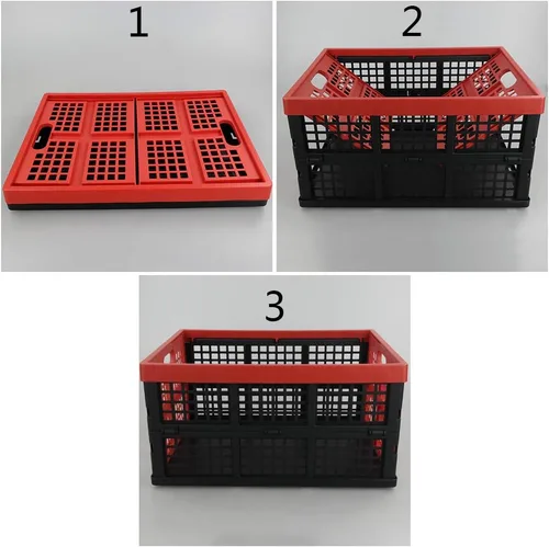 Vista 5 de Obstnny Contenedores de almacenamiento plegables de 34 cuartos de galón, caja de leche apilable, 3 paquetes