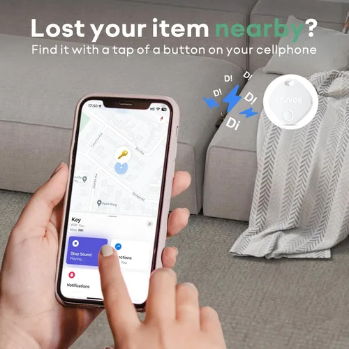 Vista 2 de Etiqueta de seguimiento Air Tracker de ATUVOS Paquete de 1, rastreador de equipaje con Bluetooth funciona con la aplicación Apple Find My